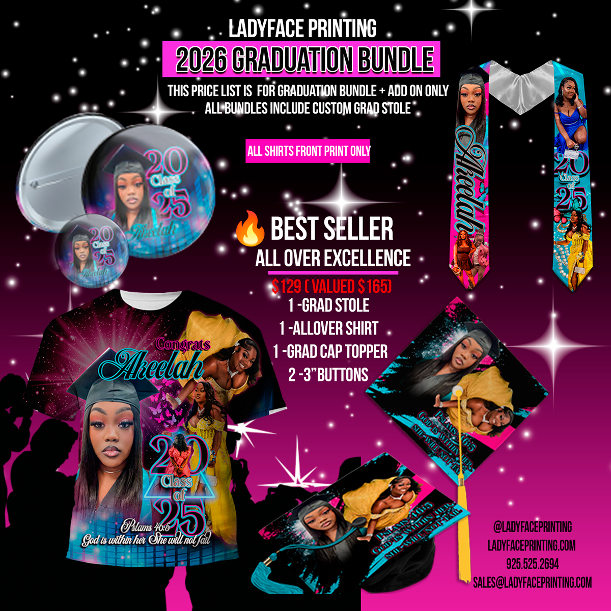 Graduate Merch Custom Graduation Bundles| Houston Grad Shirts, Stoles & Accessories ...